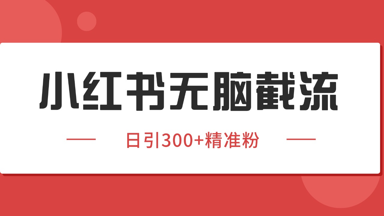 小红书截流同行客源，独家野路子获客玩法 日引200+暴力获客 - 搞薯条网-搞薯条网