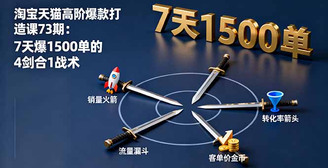 淘宝天猫高阶爆款打造课73期：7天爆1500单的4剑合1战术 - 搞薯条网-搞薯条网