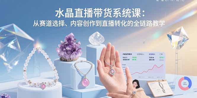 水晶直播带货系统课：从赛道选择、内容创作到直播转化的全链路教学 - 搞薯条网-搞薯条网