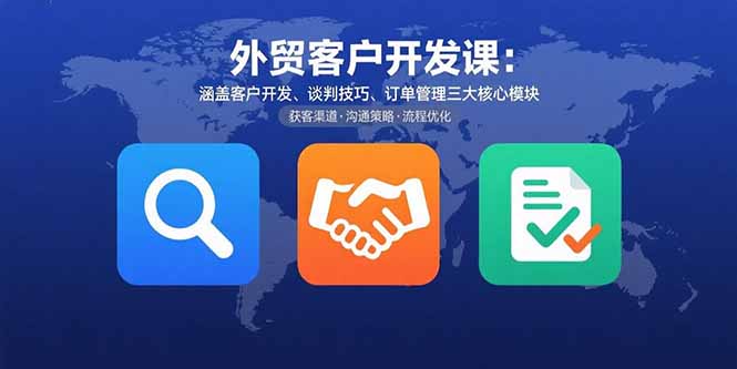 外贸客户开发课：涵盖客户开发、谈判技巧、订单管理三大核心模块 - 搞薯条网-搞薯条网