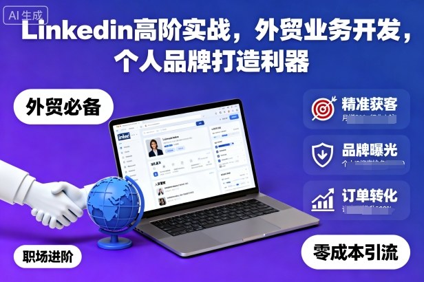 Linkedin高阶实战,外贸业务开发,个人品牌打造利器-搞薯条网