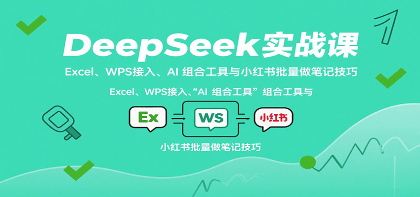 DeepSeek实战课：Excel、WPS接入、AI 组合工具与小红书批量做笔记技巧 - 搞薯条网-搞薯条网