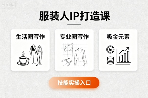 服装人IP打造课，文案创富+生活圈写作+专业圈写作+服装人专属+吸金元素+技能实操 - 搞薯条网-搞薯条网