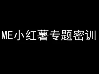ME小红薯专题密训-小红书电商教程 - 搞薯条网-搞薯条网