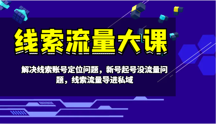 线索流量大课-解决线索账号定位问题，新号起号没流量问题，线索流量导进私域 - 搞薯条网-搞薯条网