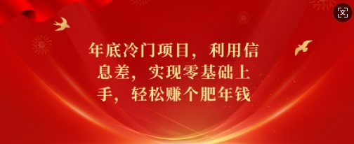年底冷门项目，利用信息差，实现零基础上手，轻松赚个肥年钱【揭秘】 - 搞薯条网-搞薯条网