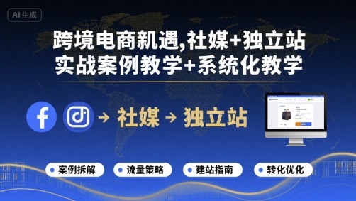 跨境电商新机遇，社媒+独立站，实战案例教学+系统化教学 - 搞薯条网-搞薯条网