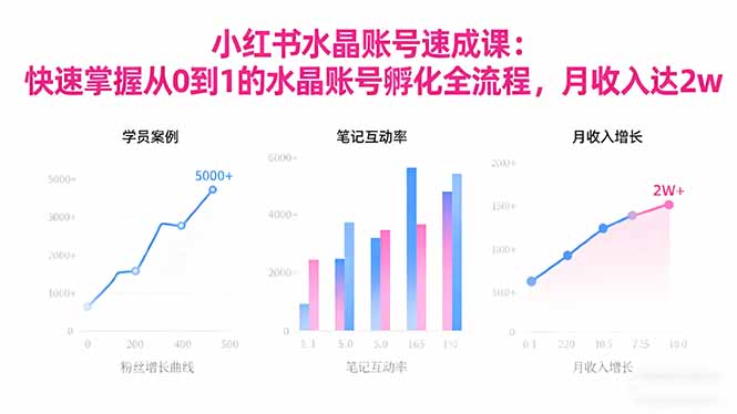 2025小红书水晶账号速成课:快速掌握从0-1水晶账号孵化全流程,月收入达2w-搞薯条网