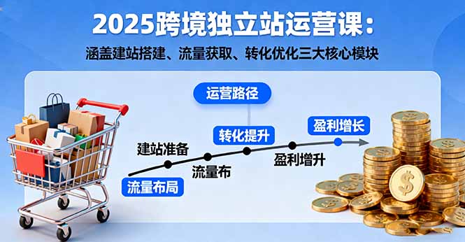 2025跨境独立站运营课：涵盖建站搭建、流量获取、转化优化三大核心模块 - 搞薯条网-搞薯条网