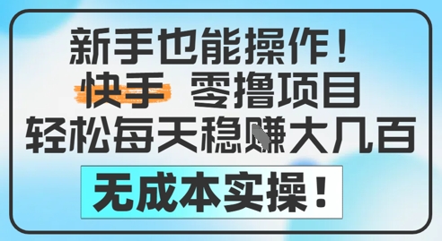 新手也能操作，快手零撸挣米，轻松每天挣2-5张，完全无成本 - 搞薯条网-搞薯条网