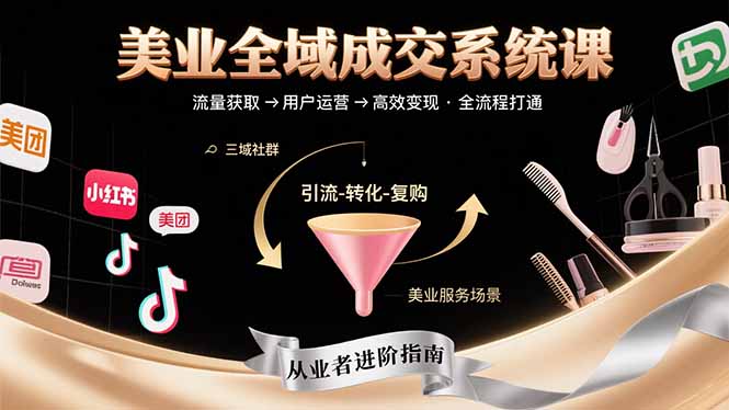 美业全域成交系统课程：帮助美业从业者打通从流量获取到高效变现全流程 - 搞薯条网-搞薯条网