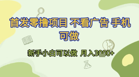 首发零撸项目 不看广告 手机可做 新手小白可以做 月入3k+【揭秘】 - 搞薯条网-搞薯条网