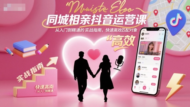 同城相亲抖音运营课，从入门到精通的实战指南，快速高效匹配对象-搞薯条网