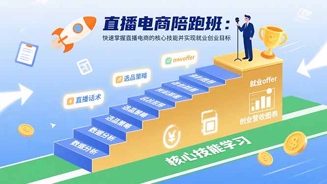 直播电商陪跑班：快速掌握直播电商的核心技能并实现就业/创业目标 - 搞薯条网-搞薯条网