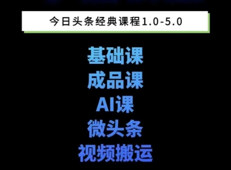 头条图文课1-5期教你头条图文写作、微头条、视频搬运变现，适合新手快速起号玩法 - 搞薯条网-搞薯条网
