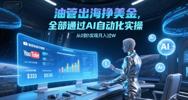 油管出海挣美金，全部通过AI自动化实操，从0到1实现月入过W - 搞薯条网-搞薯条网