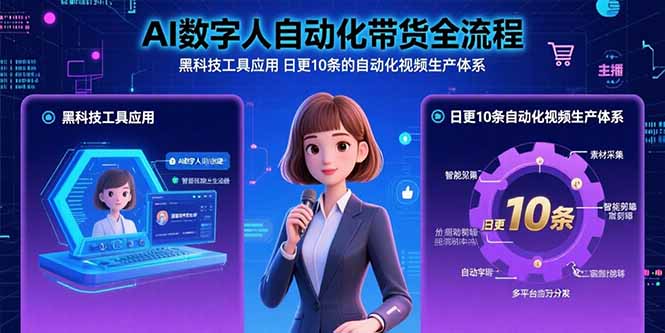 AI数字人自动化带货全流程：黑科技工具应用 日更10条的自动化视频生产体系 - 搞薯条网-搞薯条网