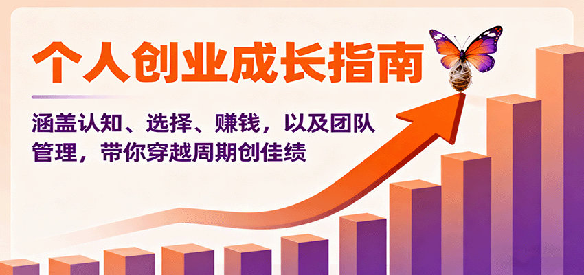 个人创业成长指南：涵盖认知、选择、赚钱，以及团队管理，带你穿越周期创佳绩 - 搞薯条网-搞薯条网
