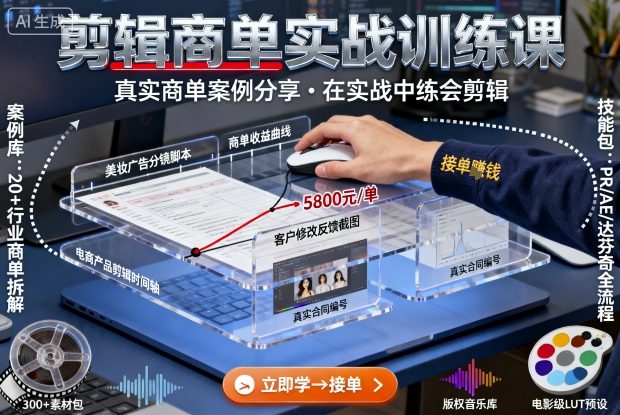 剪辑商单实战训练课，真实商单案例分享，在实战中练会剪辑 - 搞薯条网-搞薯条网