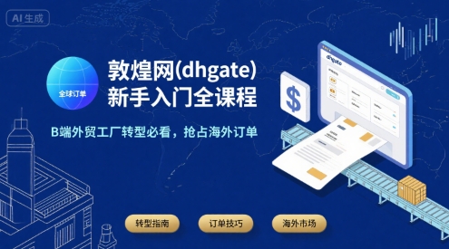 敦煌网(dhgate)新手入门全课程，B端外贸工厂转型必看，抢占海外订单 - 搞薯条网-搞薯条网