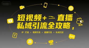 短视频+直播私域引流全攻略，IP打造 +视频引流 +直播引流 +私域沉淀 - 搞薯条网-搞薯条网