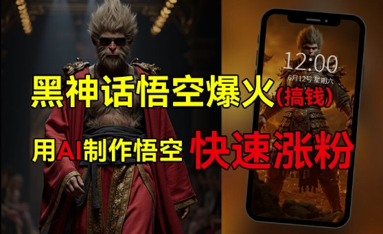 黑神话悟空爆火，已有人利用这波热点变现几十万，普通人也可用AI蹭上这波热度搞钱，有多重变现方法-搞薯条网 - 搞薯条网-搞薯条网