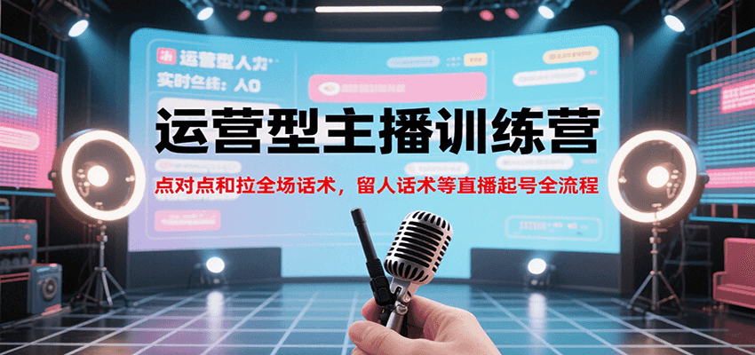 运营型主播训练营，点对点和拉全场话术，留人话术等直播起号全流程(更新7月) - 搞薯条网-搞薯条网