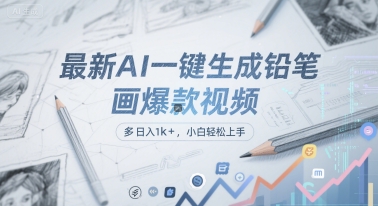 最新AI一键生成铅笔画爆款视频，多平台分发，日 入1k+，小白轻松上手【揭秘】 - 搞薯条网-搞薯条网