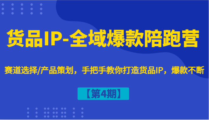 货品IP-全域爆款陪跑营【第4期】赛道选择/产品策划，手把手教你打造货品IP，爆款不断 - 搞薯条网-搞薯条网