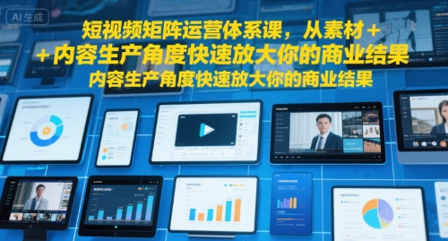 短视频矩阵运营体系课，从素材+内容生产角度快速放大你的商业结果 - 搞薯条网-搞薯条网