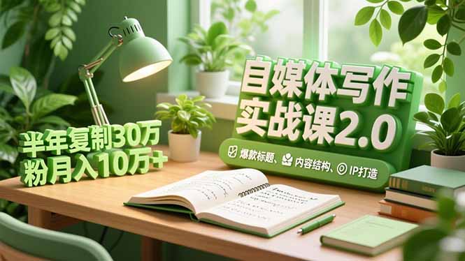 自媒体写作实战课2.0，爆款标题、内容结构、IP打造，半年复制30万粉月入10万+-搞薯条网