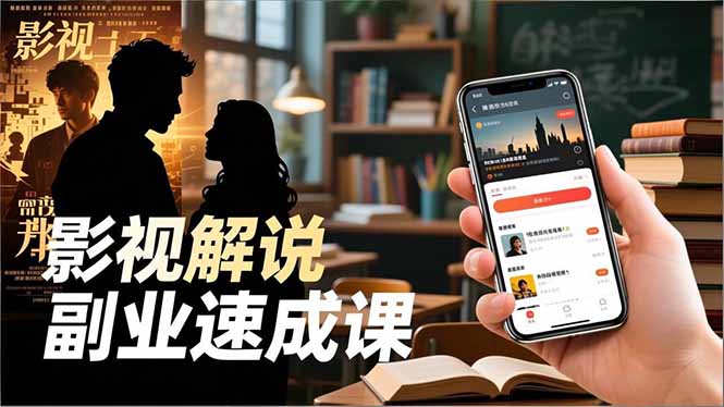 Tk影视解说副业速成课，软件安装、全流程实操、爆款预设，新手两周变现-搞薯条网