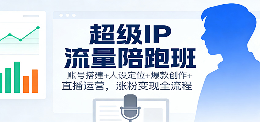 超级IP流量陪跑班:账号搭建+人设定位+爆款创作+直播运营,涨粉变现全流程-搞薯条网