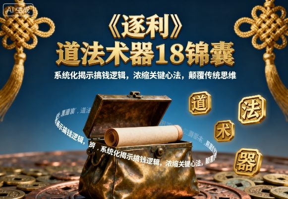 《逐利》道法术器18锦囊，系统化揭示搞钱逻辑，浓缩关键心法，颠覆传统思维(更新)-搞薯条网