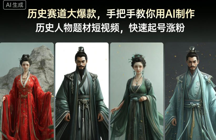 历史赛道大爆款，手把手教你用AI制作历史人物题材短视频，快速起号涨粉-搞薯条网