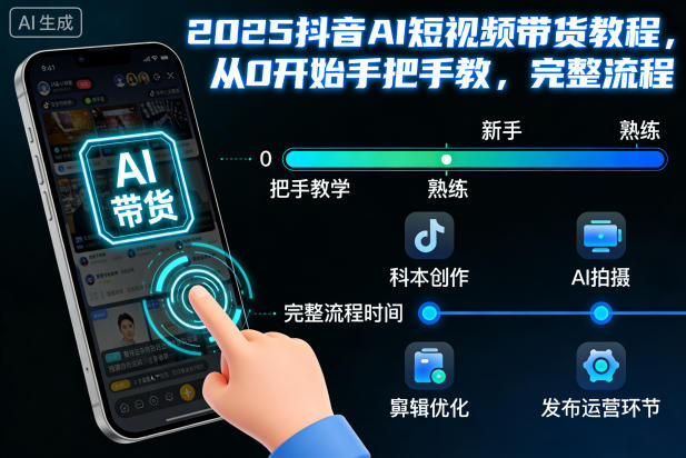 2025抖音AI短视频带货教程，从0开始手把手教，完整流程-搞薯条网