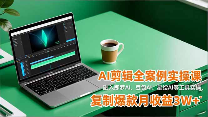 AI剪辑全案例实操课，融入即梦AI、豆包AI、星绘AI等工具实操，复制爆款月收益3W+-搞薯条网