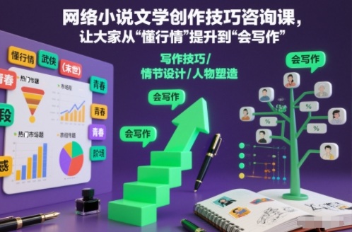 网络小说文学创作技巧咨询课,让大家从“懂行情”提升到”会写作”的高度-搞薯条网