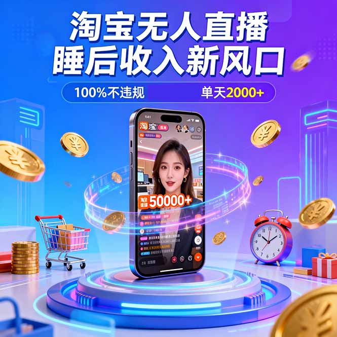 淘宝无人直播，不违规不封号，直播100小时卖了5万，年底旺季！-搞薯条网