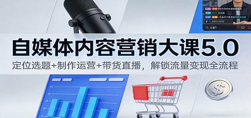 自媒体内容营销大课5.0:定位选题+制作运营+带货直播,解锁流量变现全流程-搞薯条网