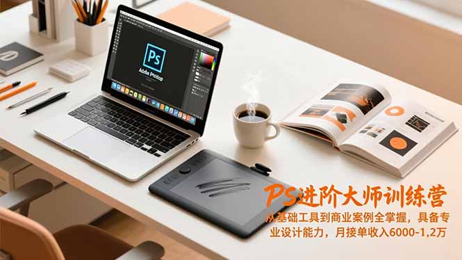 PS进阶大师训练营,从基础工具到商业案例全掌握,具备专业设计能力,月接单收入6000-1.2万-搞薯条网