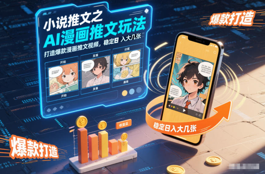 小说推文之AI漫画推文玩法,打造爆款漫画推文视频,稳定日入大几张-搞薯条网