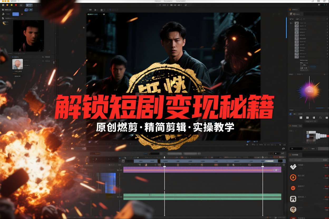 短剧拉新之原创燃剪精简剪辑实操课，解锁短剧变现秘籍-搞薯条网