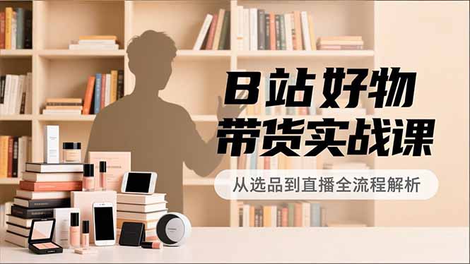 B站好物带货实战课，账号定位、选品拍摄、运营变现，全流程教学，实现UP主月入过万-搞薯条网