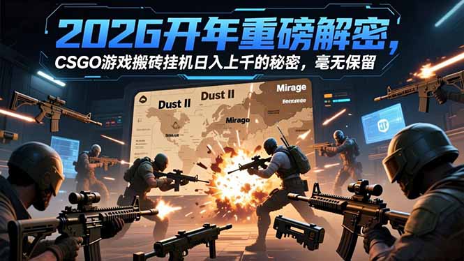 2026开年重磅解密，CSGO游戏搬砖挂机日入上千的秘密，毫无保留-搞薯条网