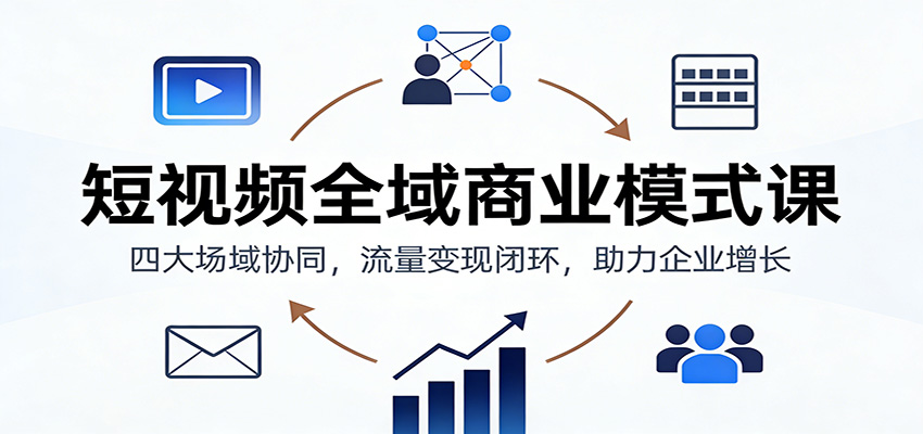 短视频全域商业模式课：四大场域协同，流量变现闭环，助力企业增长-搞薯条网