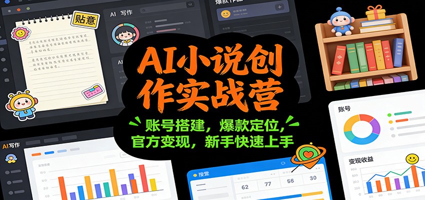 AI小说创作实战营：账号搭建，爆款定位，官方变现，新手快速上手-搞薯条网