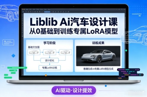 Liblib Ai汽车设计课，从0基础文生图，到教你训练专属设计和风格LoRA模型-搞薯条网