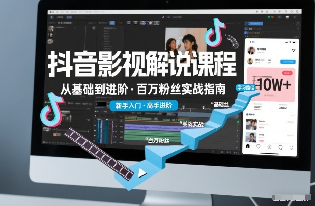 抖音百万粉丝影视解说课程，基础到进阶课，适合新手和进阶学习-搞薯条网