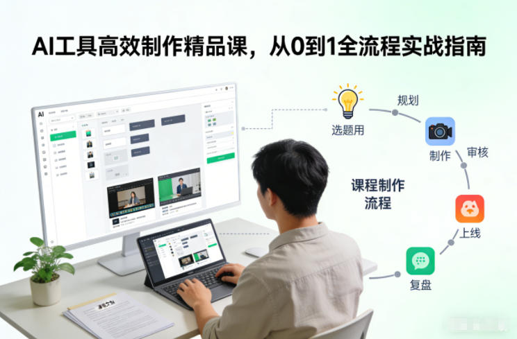 AI工具高效制作精品课,从0到1全流程实战指南-搞薯条网